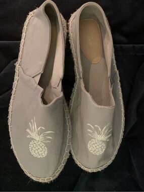 Charlie Paige Taupe Canvas Pineapple Espadrilles